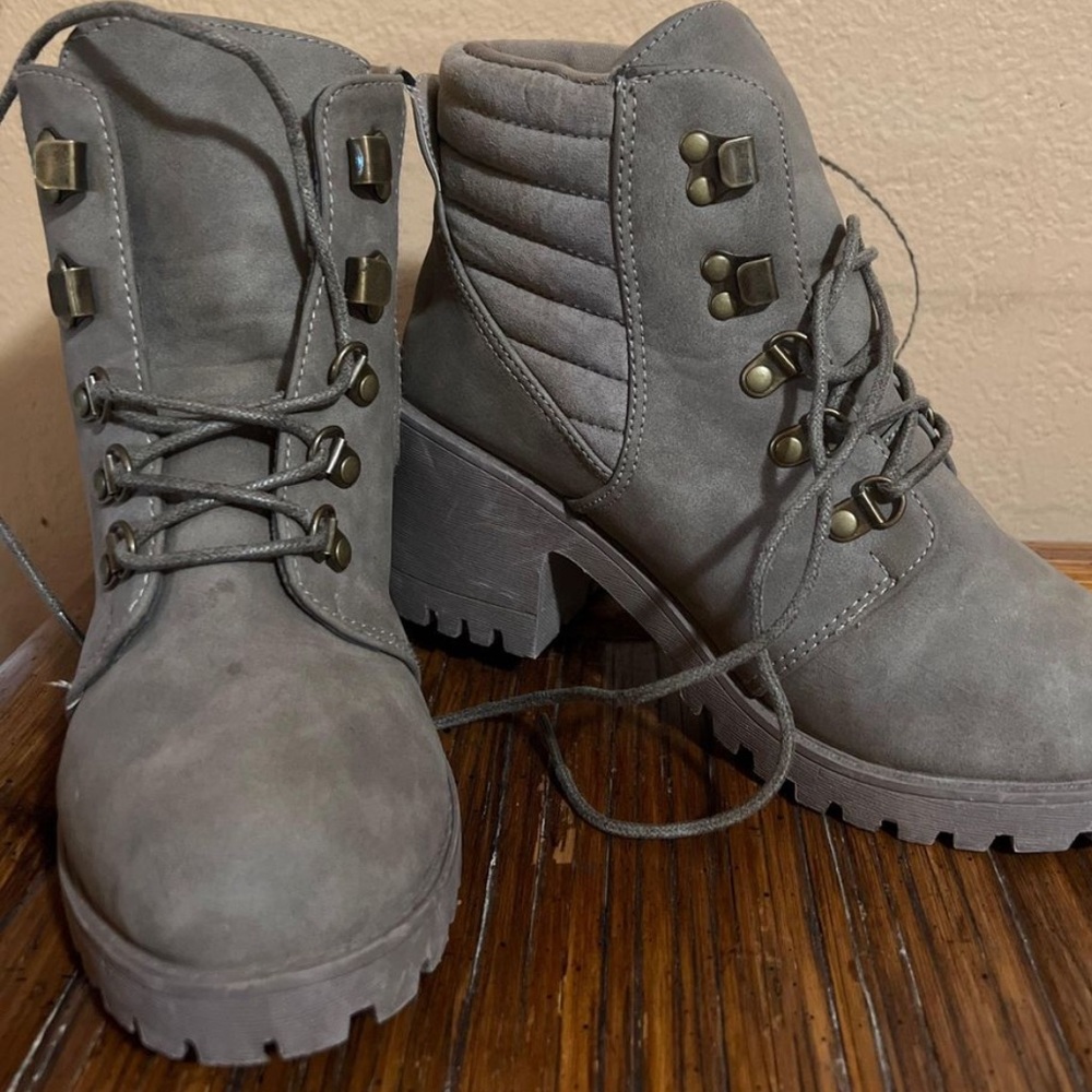 Combat chunky booties